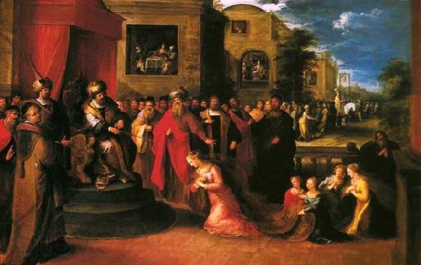 Frans Francken II Esther before Ahasuerus France oil painting art